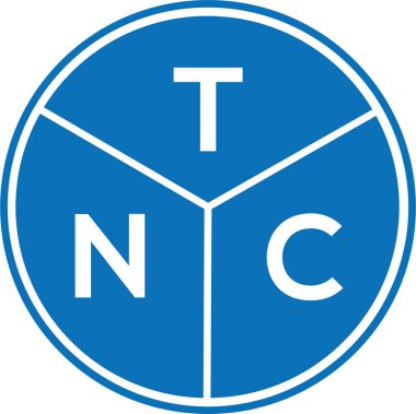 Beyaz arka planda TNC harf logosu tasarımı. TNC yaratıcı harflerin baş harfleri logo kavramı. TNC harf tasarımı.