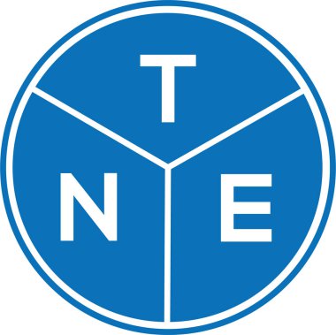 Beyaz arka planda TNE harf logosu tasarımı. TNE yaratıcı harf logosu konsepti. TNE harf tasarımı.