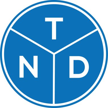 Beyaz arka planda TND harf logosu tasarımı. TND yaratıcı harflerin baş harfleri logo kavramı. TND harf tasarımı.