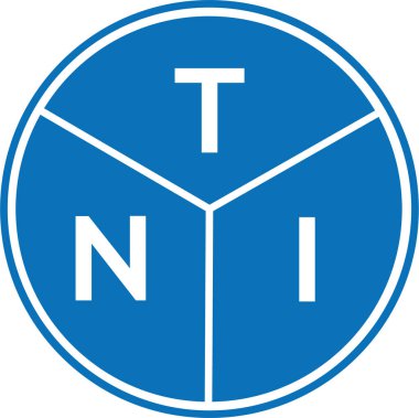 Beyaz arka planda TNI harf logosu tasarımı. TNI yaratıcı harfler logosu konsepti. TNI harf tasarımı.