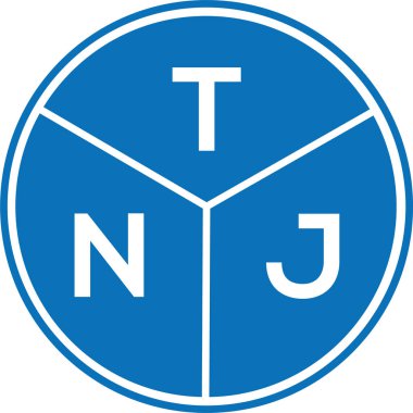 Beyaz arka planda TNJ harf logosu tasarımı. TNJ yaratıcı harflerin baş harfleri logo kavramı. TNJ harf tasarımı.