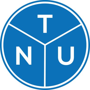 Beyaz arka planda TNU harf logosu tasarımı. TNU yaratıcı harf logosu konsepti. TNU harf tasarımı.