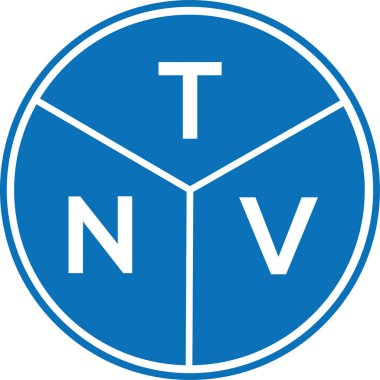 Beyaz arka planda TNV harf logosu tasarımı. TNV yaratıcı harflerin baş harfleri logo kavramı. TNV harf tasarımı.