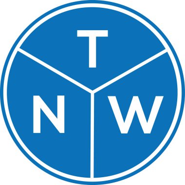 Beyaz arka planda TNW harf logosu tasarımı. TNW yaratıcı harflerin baş harfleri logo kavramı. TNW harf tasarımı.