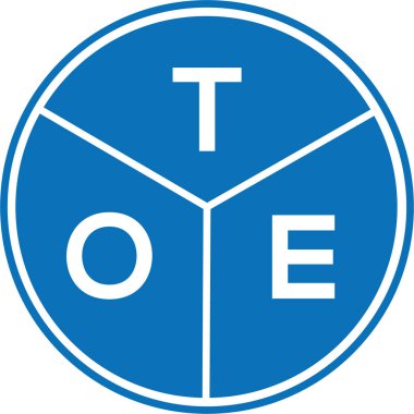 Beyaz arka planda TOE harf logosu tasarımı. TOE yaratıcı harf logosu konsepti. TOE harf tasarımı.