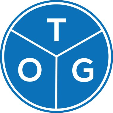 Beyaz arka planda TOG harfi logo tasarımı. TOG yaratıcı harflerin baş harfleri logo kavramı. TOG harf tasarımı.