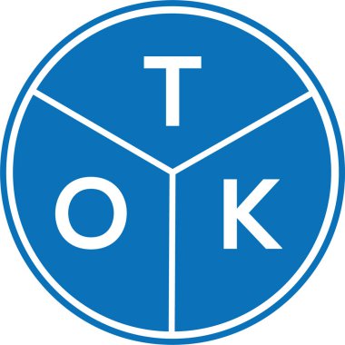 Beyaz arkaplanda TOK harf logosu tasarımı. TOK yaratıcı harfler logosu konsepti. TOK harf tasarımı.