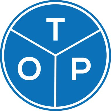 Beyaz arka planda TOP harfi logo tasarımı. TOP yaratıcı harf logosu konsepti. TOP harf tasarımı.