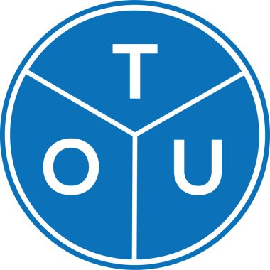 Beyaz arka planda TOU harf logosu tasarımı. TOU yaratıcı harf logosu konsepti. TOU harf tasarımı.