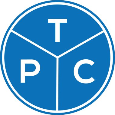 Beyaz arka planda TPC harf logosu tasarımı. TPC yaratıcı harflerin baş harfleri logo kavramı. TPC harf tasarımı.