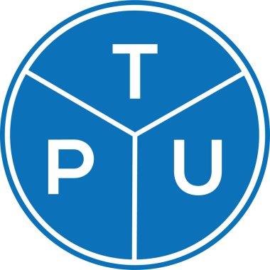 Beyaz arka planda TPU harf logosu tasarımı. TPU yaratıcı harflerin baş harfleri logo kavramı. TPU harf tasarımı.