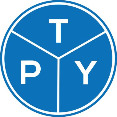 Beyaz arkaplanda TPY harf logosu tasarımı. TPY yaratıcı harflerin baş harfleri logo kavramı. TPY harf tasarımı.
