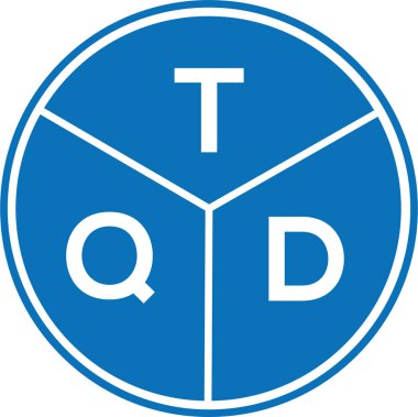 Beyaz arkaplanda TQD harf logosu tasarımı. TQD yaratıcı harflerin baş harfleri logo kavramı. TQD harf tasarımı.