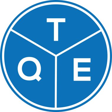 Beyaz arka planda TQE harf logosu tasarımı. TQE yaratıcı harflerin baş harfleri logo kavramı. TQE harf tasarımı.