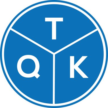 Beyaz arkaplanda TQK harf logosu tasarımı. TQK yaratıcı harflerin baş harfleri logo kavramı. TQK harf tasarımı.