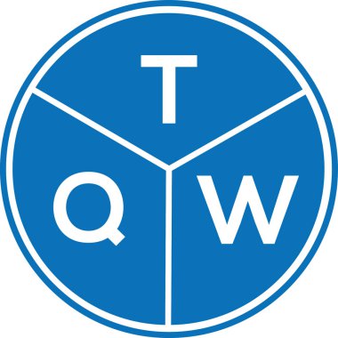 Beyaz arkaplanda TQW harf logosu tasarımı. TQW yaratıcı harflerin baş harfleri logo kavramı. TQW harf tasarımı.