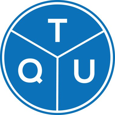 Beyaz arka planda TQU harf logosu tasarımı. TQU yaratıcı harflerin baş harfleri logo kavramı. TQU harf tasarımı.