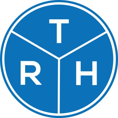Beyaz arkaplanda TRH harf logosu tasarımı. TRH yaratıcı harflerin baş harfleri logo kavramı. TRH harf tasarımı.