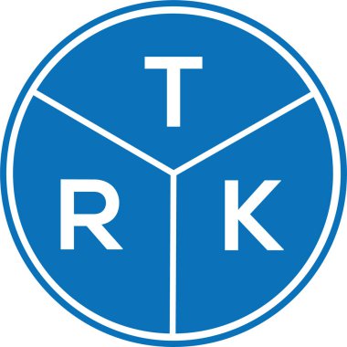Beyaz arkaplanda TRK harf logosu tasarımı. TRK yaratıcı harflerin baş harfleri logo kavramı. TRK harf tasarımı.
