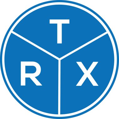 Beyaz arkaplanda TRX harfli logo tasarımı. TRX yaratıcı harflerin baş harfleri logo kavramı. TRX harf tasarımı.