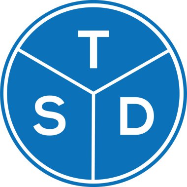 Beyaz arka planda TSD mektup logosu tasarımı. TSD yaratıcı harflerin baş harfleri logo kavramı. TSD mektup tasarımı.