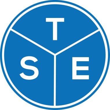 Beyaz arka planda TSE harfi logo tasarımı. TSE yaratıcı harflerin baş harfleri logo kavramı. TSE harf tasarımı.