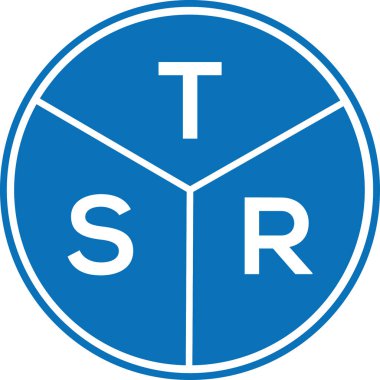 Beyaz arka planda TSR harf logosu tasarımı. TSR yaratıcı harflerin baş harfleri logo kavramı. TSR harf tasarımı.