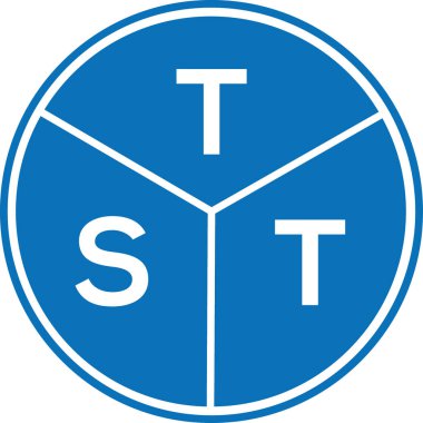 Beyaz arka planda TST harfi logo tasarımı. TST yaratıcı harf logosu konsepti. TST harf tasarımı.
