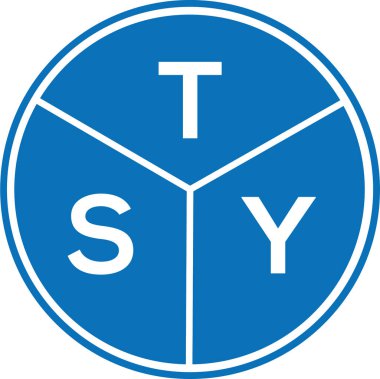 Beyaz arka planda TSY harf logosu tasarımı. TSY yaratıcı harflerin baş harfleri logo kavramı. TSY harf tasarımı.