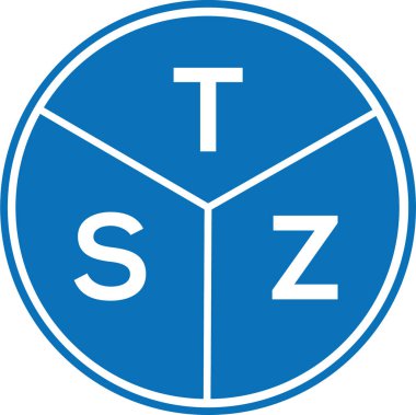 Beyaz arkaplanda TSZ harf logosu tasarımı. TSZ yaratıcı harflerin baş harfleri logo kavramı. TSZ harf tasarımı.