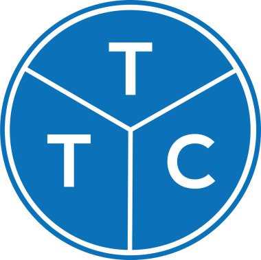 Beyaz arkaplanda TTC harf logosu tasarımı. TTC yaratıcı harflerin baş harfleri logo kavramı. TTC harf tasarımı.