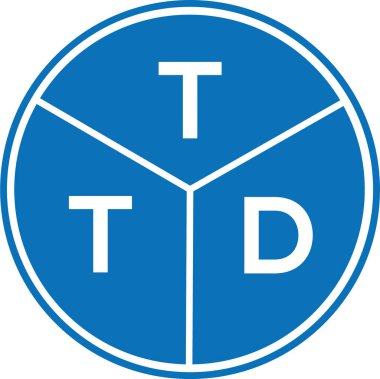 Beyaz arkaplanda TTD harf logosu tasarımı. TTD yaratıcı harflerin baş harfleri logo kavramı. TTD harf tasarımı.