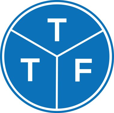 Beyaz arkaplanda TTF harf logosu tasarımı. TTF yaratıcı harf logosu konsepti. TTF harf tasarımı.