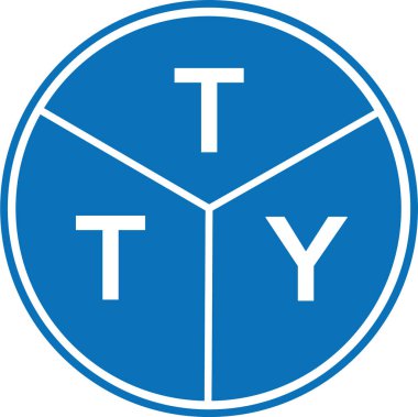 Beyaz arkaplanda TTY harf logosu tasarımı. TTY yaratıcı harflerin baş harfleri logo kavramı. TTY harf tasarımı.