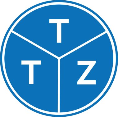 Beyaz arkaplanda TTZ harf logosu tasarımı. TTZ yaratıcı harflerin baş harfleri logo kavramı. TTZ harf tasarımı.