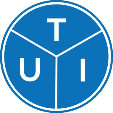 Beyaz arka planda TUI harf logosu tasarımı. TUI yaratıcı harfler logosu konsepti. TUI harf tasarımı.