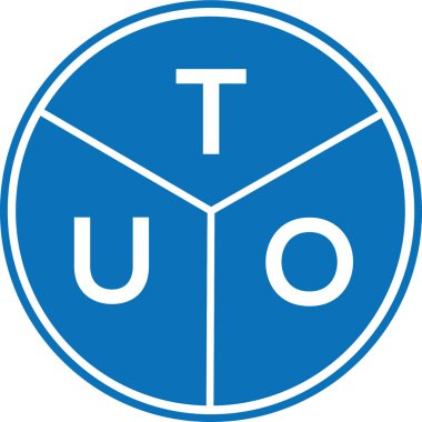 Beyaz arka planda TUO harf logosu tasarımı. TUO yaratıcı harf logosu konsepti. TUO harf tasarımı.