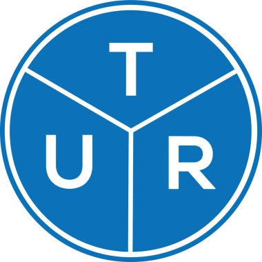 Beyaz arkaplanda TUR harf logosu tasarımı. TUR yaratıcı harf logosu konsepti. TUR harf tasarımı.
