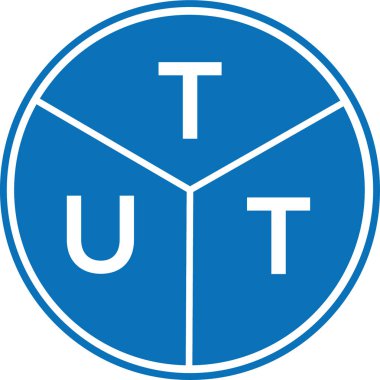 Beyaz arkaplanda TUT harf logosu tasarımı. TUT yaratıcı harf logosu konsepti. TUT harf tasarımı.