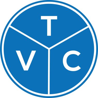 Beyaz arka planda TVC harf logosu tasarımı. TVC yaratıcı harflerin baş harfleri logo kavramı. TVC harf tasarımı.