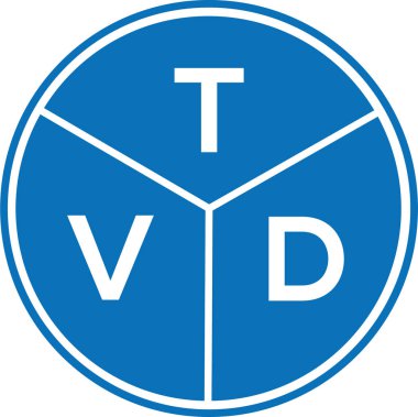 Beyaz arka planda TVD harf logosu tasarımı. TVD yaratıcı harflerin baş harfleri logo kavramı. TVD harf tasarımı.