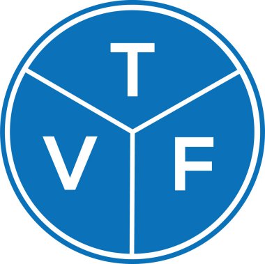 Beyaz arka planda TVF harf logosu tasarımı. TVF yaratıcı harf logosu konsepti. TVF harf tasarımı.