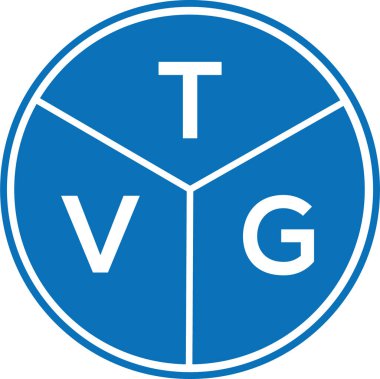 Beyaz arka planda TVG harf logosu tasarımı. TVG yaratıcı harflerin baş harfleri logo kavramı. TVG harf tasarımı.