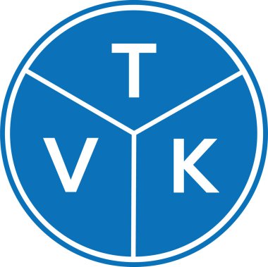 Beyaz arka planda TVK harf logosu tasarımı. TVK yaratıcı harflerin baş harfleri logo kavramı. TVK harf tasarımı.