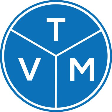 Beyaz arkaplanda TVM harf logosu tasarımı. TVM yaratıcı harflerin baş harfleri logo kavramı. TVM harf tasarımı.