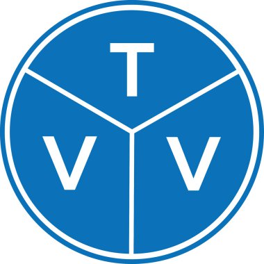 Beyaz arka planda TVV harf logosu tasarımı. TVV yaratıcı harflerin baş harfleri logo kavramı. TVV harf tasarımı.