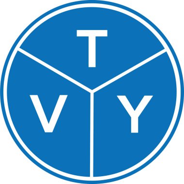 Beyaz arka planda TVY harf logosu tasarımı. TVY yaratıcı harflerin baş harfleri logo kavramı. TVY harf tasarımı.