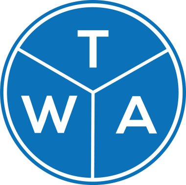 Beyaz arka planda TWA harf logosu tasarımı. TWA yaratıcı harf logosu konsepti. TWA harf tasarımı.