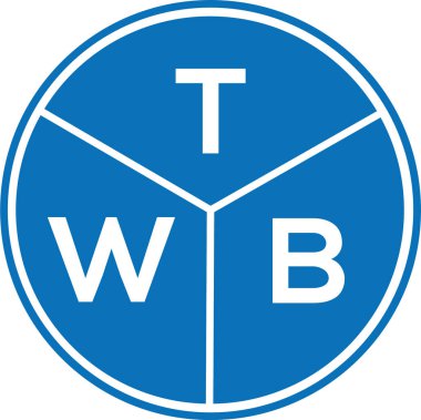 Beyaz arka planda TWB harfi logo tasarımı. TWB yaratıcı harflerin baş harfleri logo kavramı. TWB harf tasarımı.