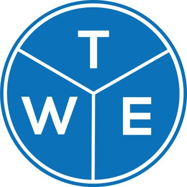 Beyaz arka planda TWE harfi logo tasarımı. TWE yaratıcı harfler logosu konsepti. TWE harf tasarımı.